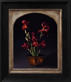 "Fiori con vaso 4" (2024), ritratto originale a olio di Megan Elizabeth Read
