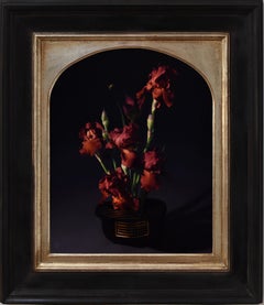 "Flores con recipiente 5" (2024), Retrato original al óleo de Megan Elizabeth Read