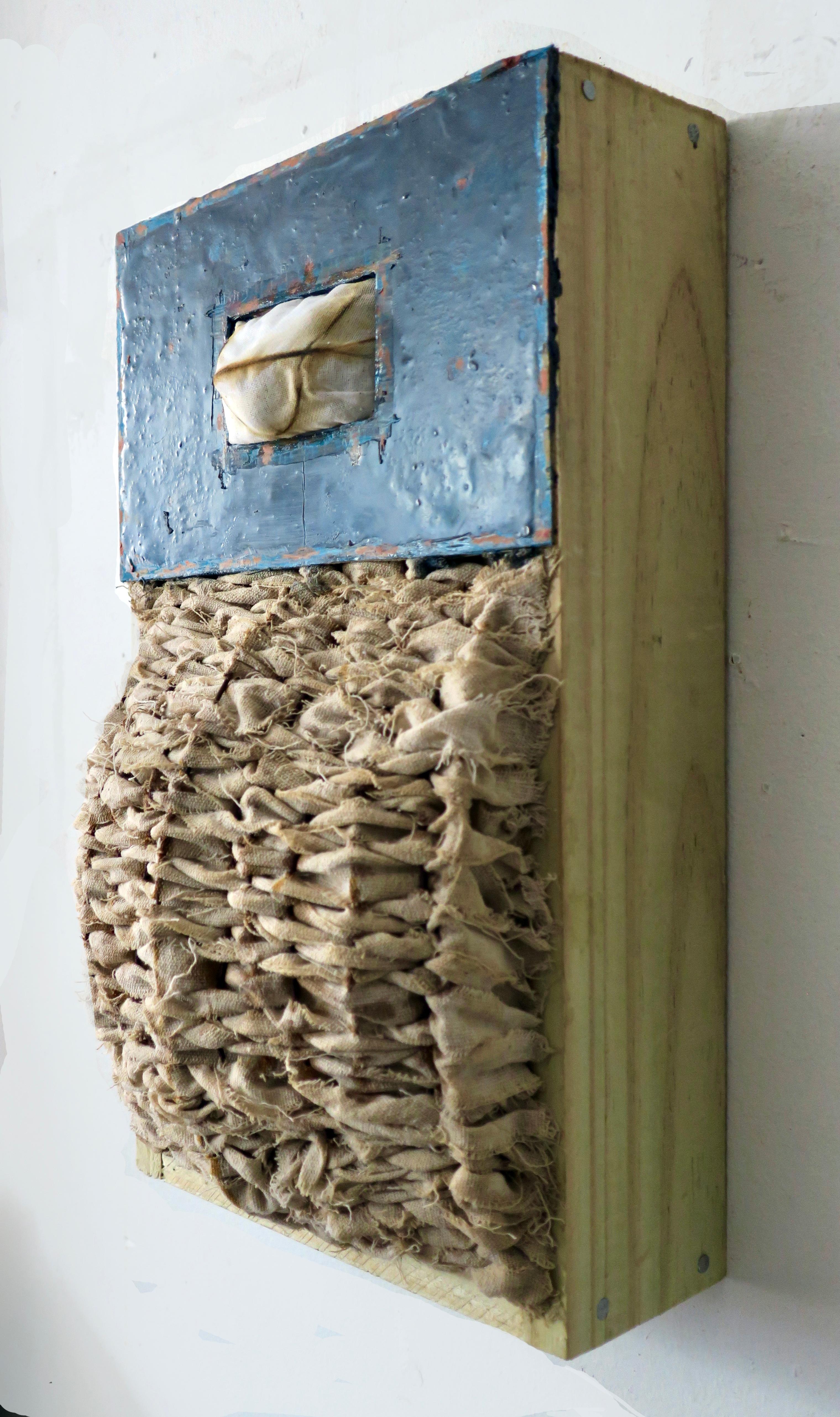 Wall Sculpture: 'Sentinel #2' - Brown Abstract Sculpture by Megan Klim