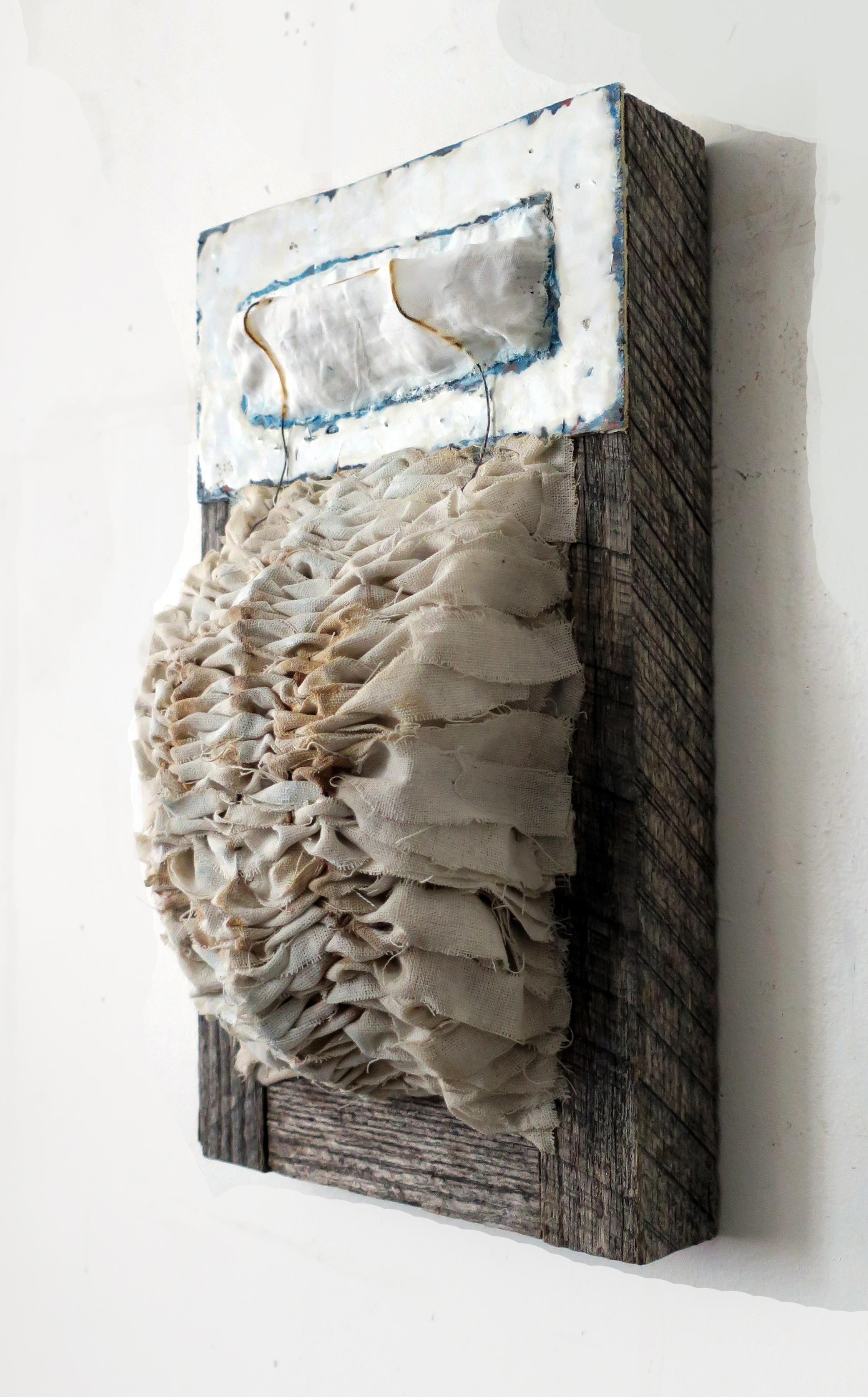 Wall Sculpture: 'Sentinel #3' - Brown Abstract Sculpture by Megan Klim