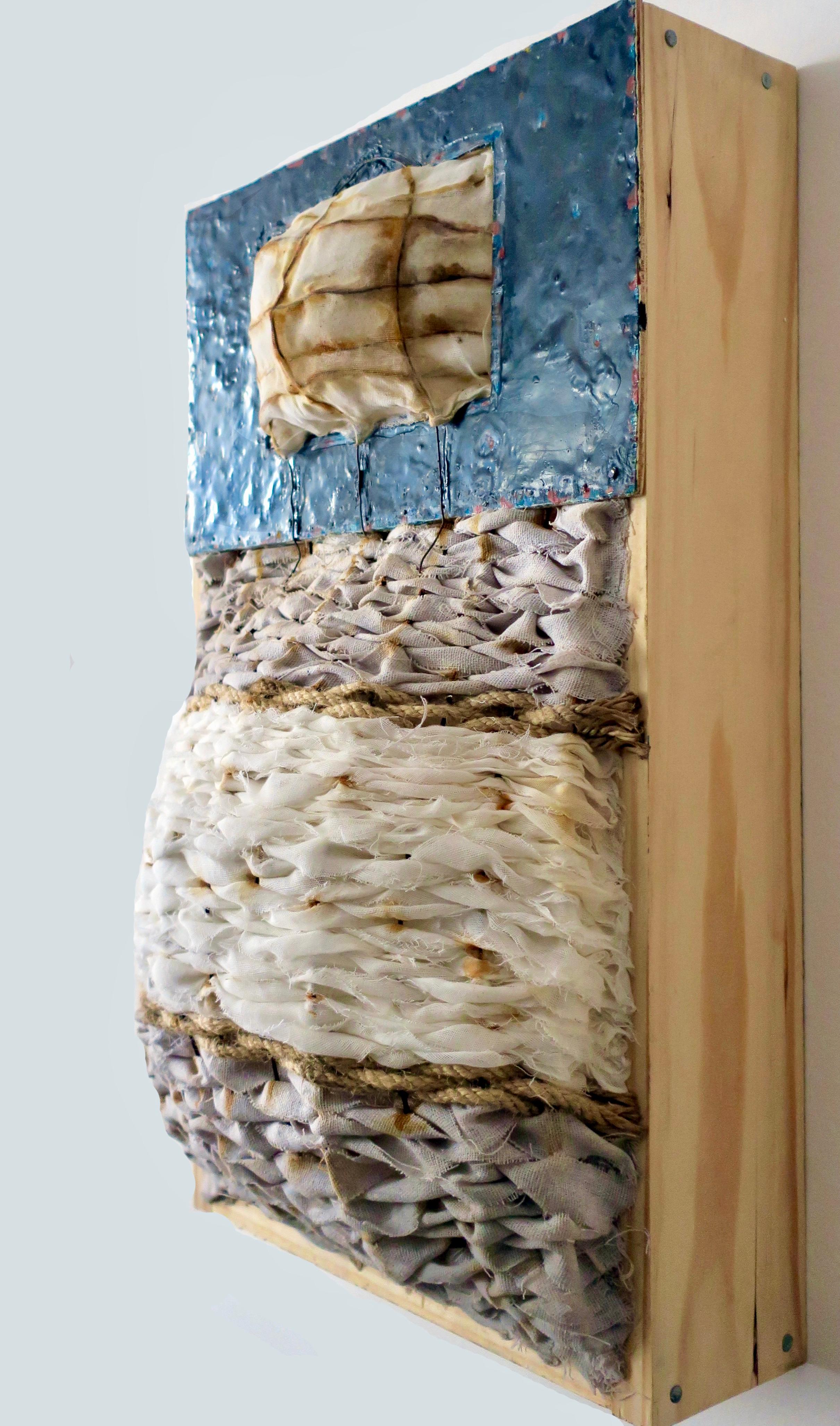 Wall Sculpture: 'Sentinel #5' - Brown Abstract Sculpture by Megan Klim