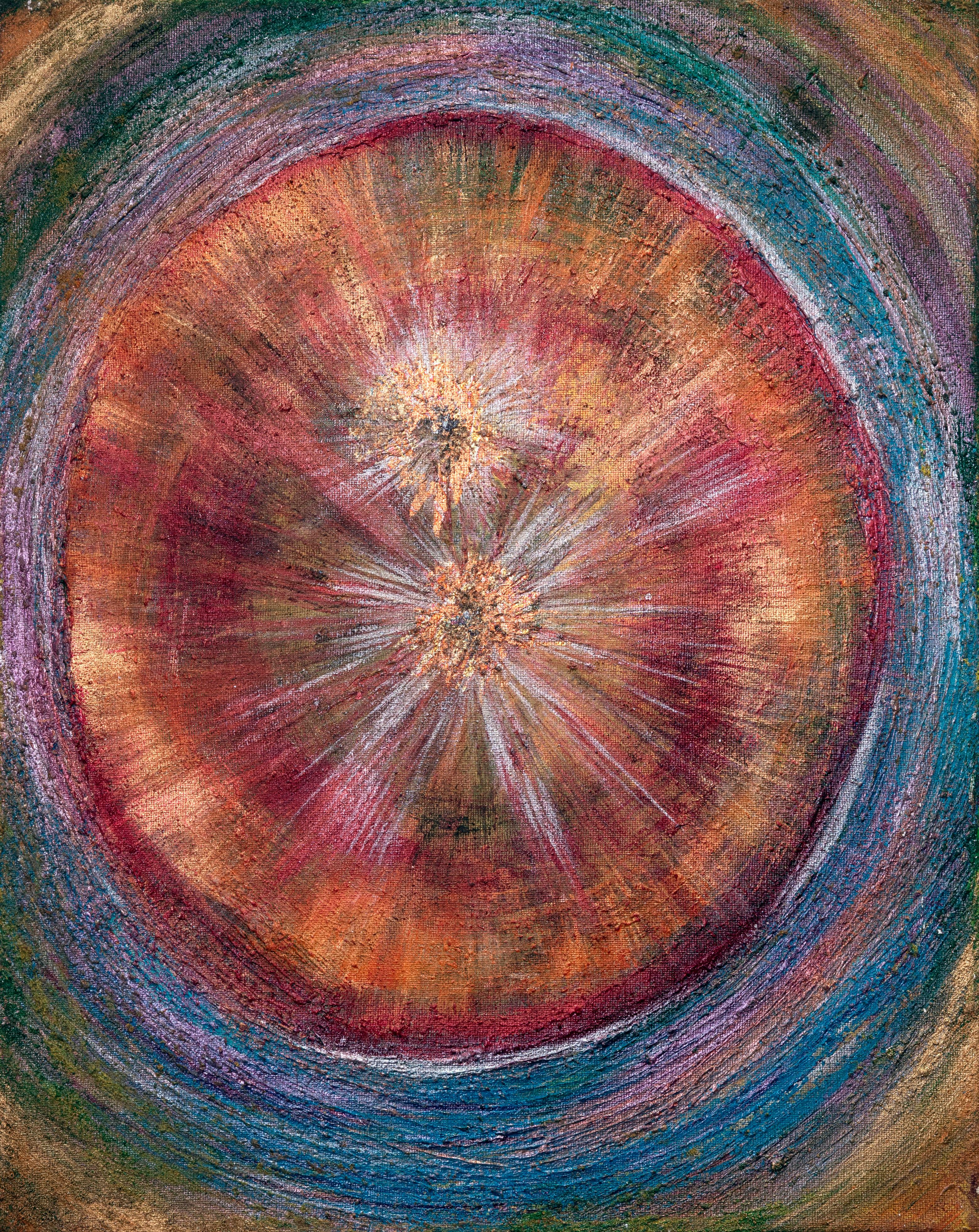 Abstract Painting di Megan Sievert - Pittura "Grandview" con cerchio vortice