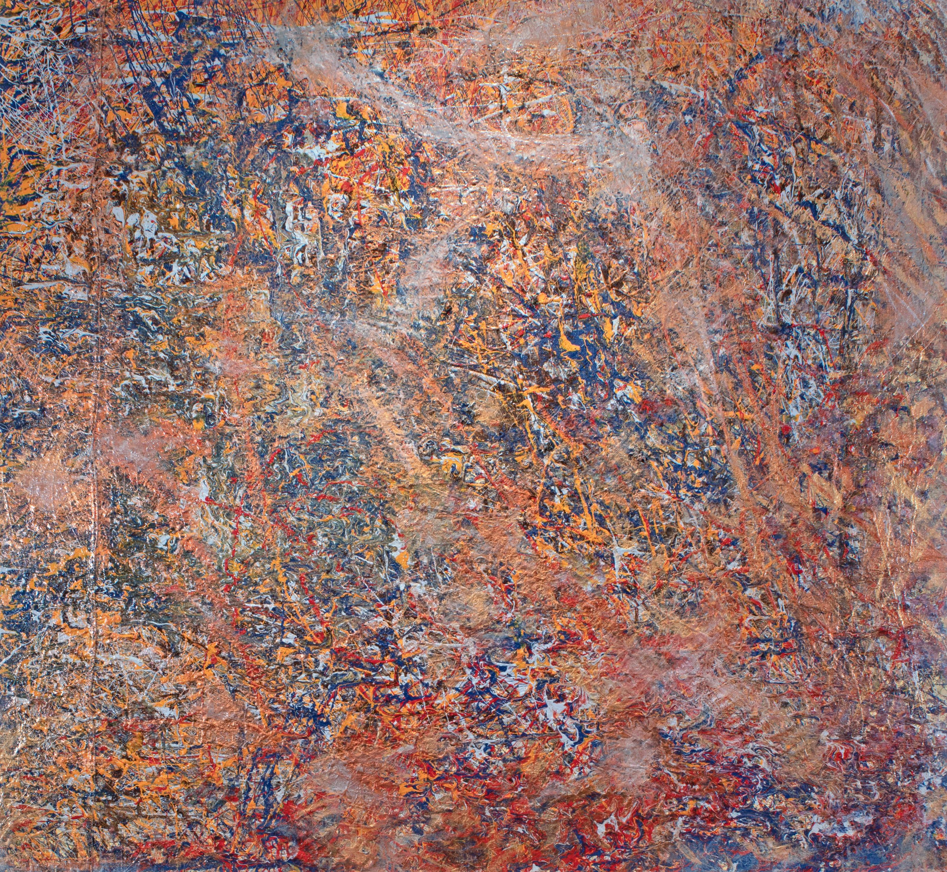 Megan Sievert Abstract Painting – Gulugufe IV Schmetterlings Kaleidoskop-Gemälde