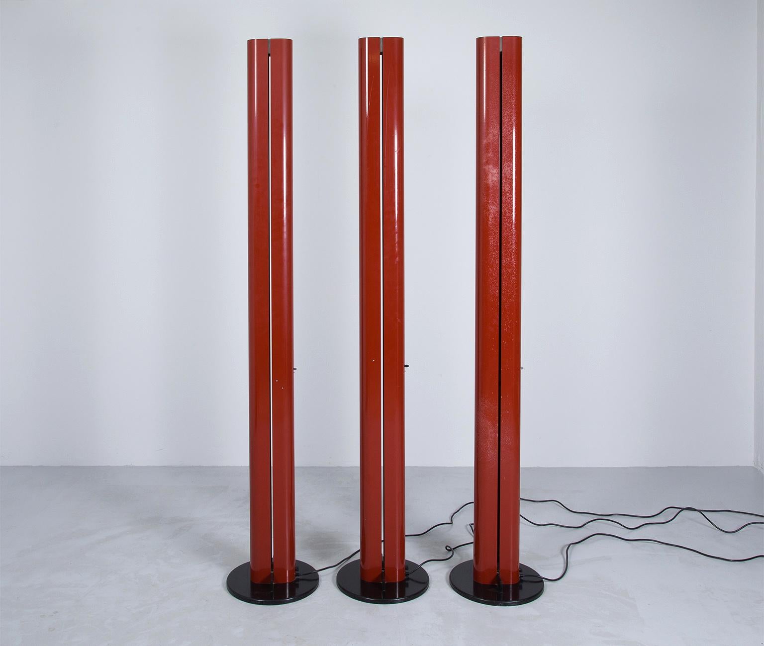 Italian Megaron Floor Lamp by Gianfranco Frattini for Artemide in Dark Red