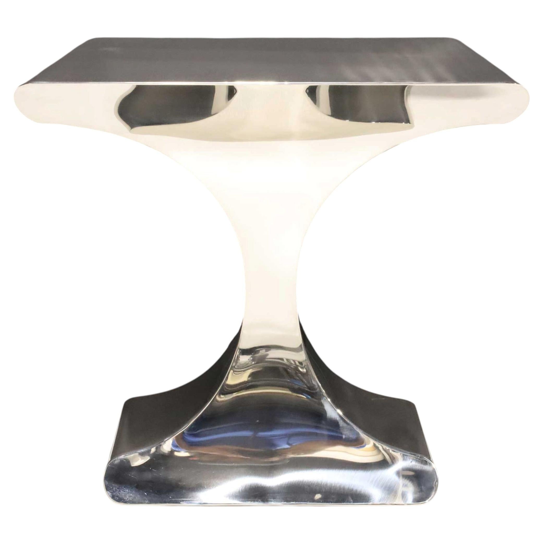 Megaron Side or Console Table in Lustrous Chrome Finish For Sale