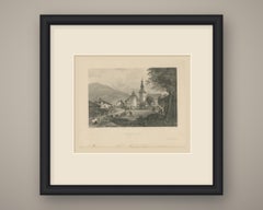 Megeve (Migeve), Savoy, Antique Steel Engraving after W. Brockedon, 1837