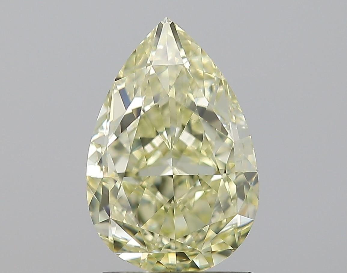 Modern Meghna 2.02 Carat Fancy Light Yellow Diamond Pear Shape GIA Certified VVS1 For Sale