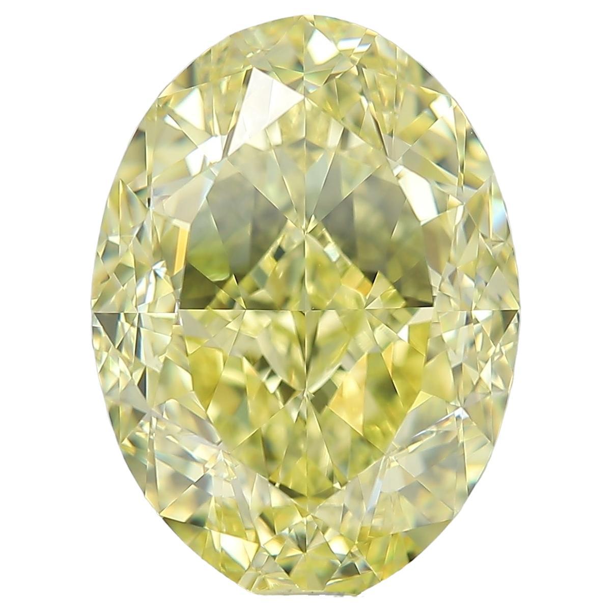 MEGHNA GIA Certified 3.62 Carat Oval Fancy Intense Yellow Diamond 