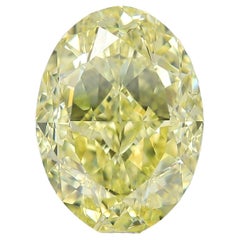 MEGHNA GIA Certified 3.62 Carat Oval Fancy Intense Yellow Diamond 
