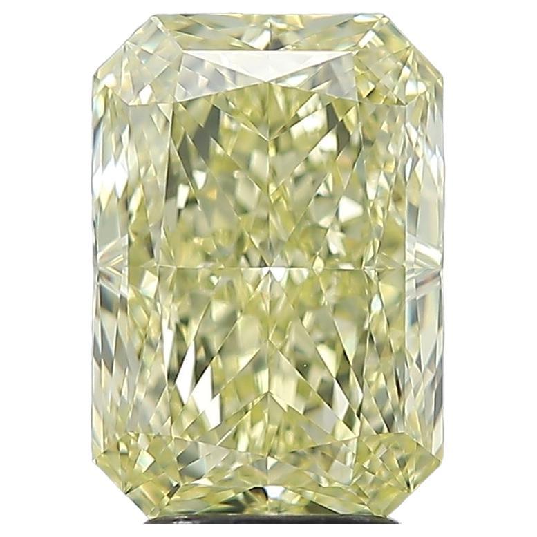 Meghna GIA Certified Radiant Brilliant Cut Fancy Yellow 4.07 Carat Diamond Ring For Sale