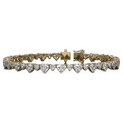MEGHNA JEWELS Bracciale da tennis con diamante a cuore da 10 carati in oro 14 carati