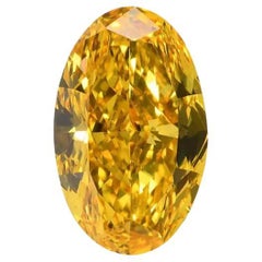 MEGHNA JEWELS 1,01 Karat Ausgefallener intensiv orange-gelber Diamant in ovaler Form VS1 GIA 