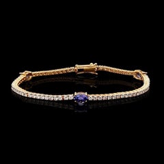 MEGHNA JEWELS Bracciale in oro bianco 18K con diamante e tanzanite da 1,48 carati