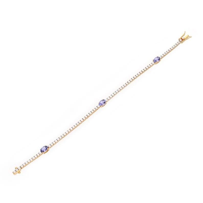 Contemporain Meghna Jewels Bracelet en or blanc 18 carats avec tanzanite de 1,48 carat et diamants en vente