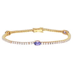 MEGHNA JEWELS Bracciale in oro bianco 18K con diamante e tanzanite da 1,48 carati