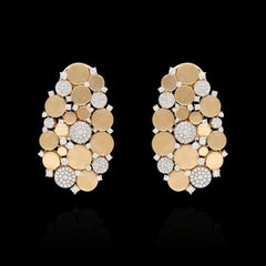 Meghna Jewels 18K Gold Matte Brushed Diamond Galaxy Earrings