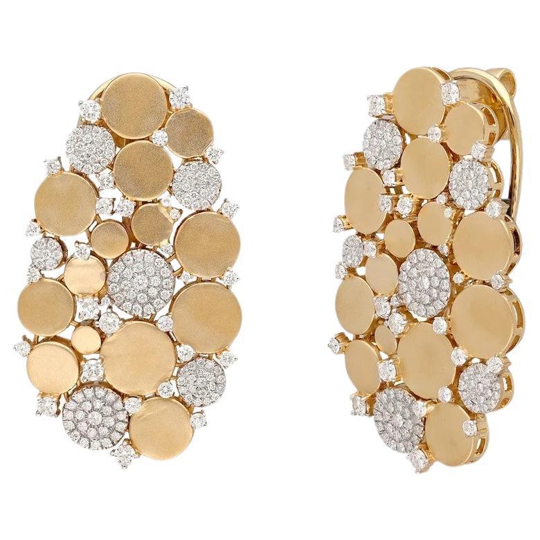 Meghna Jewels 18K Gold Matte Brushed Diamond Galaxy Earrings
