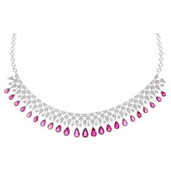Meghna Jewels Collar de oro de 18 quilates con turmalina de 24,36 quilates y diamantes de 6,6 quilates