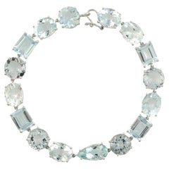  Meghna Jewels 33.29 Carats Aquamarine 14 Karat Gold Bracelet