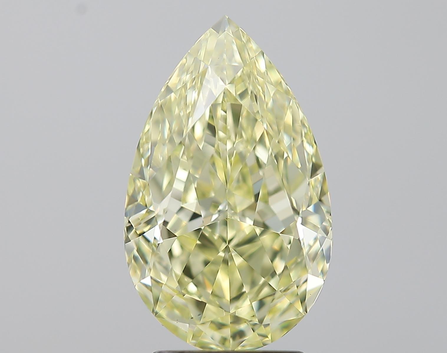 Modern Meghna Jewels 3.51 Carat Fancy Pear Shape Yellow Diamond GIA Certified VS2 For Sale