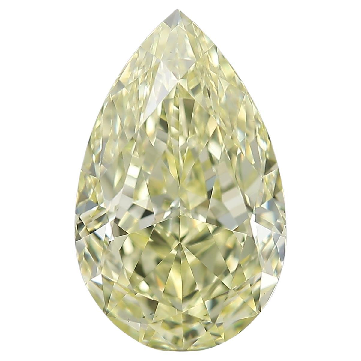 Meghna Jewels 3.51 Carat Fancy Pear Shape Yellow Diamond GIA Certified VS2