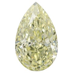 Meghna Jewels 3.51 Carat Fancy Pear Shape Yellow Diamond GIA Certified VS2