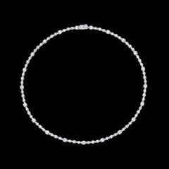 Meghna Jewels 5 Karat Platin Mix Match Runder Diamant Choker Halskette