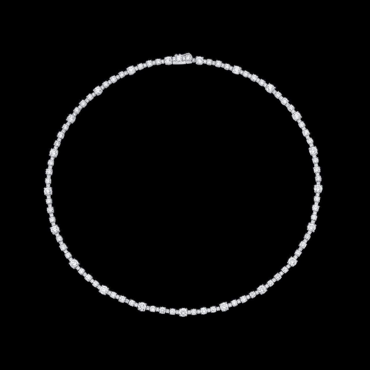 Contemporary Meghna Jewels 5 Carat Platinum Mix Match Round Diamond Choker Necklace For Sale
