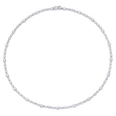 Meghna Jewels Collar gargantilla de diamantes redondos de 5 quilates en combinación de platino