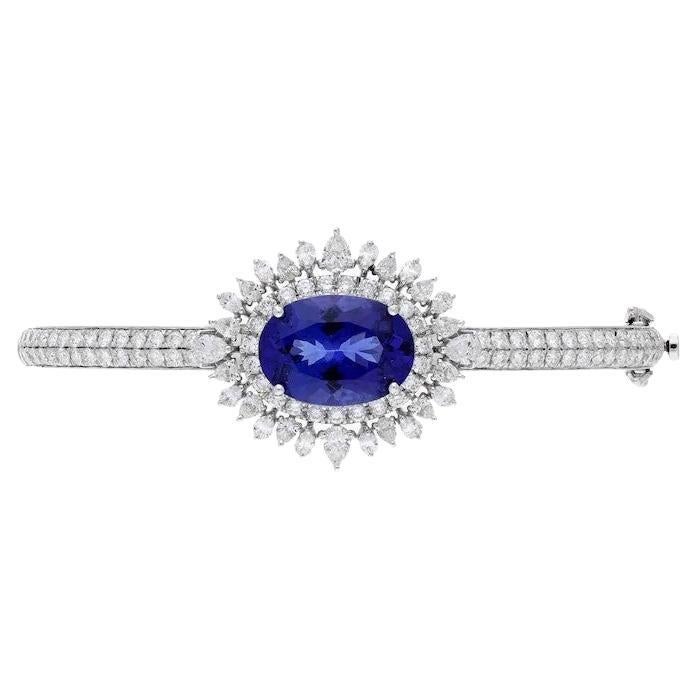 Meghna Jewels 6.5 Carat Tanzanite 3.18 carats diamond 18 Karat Gold Bracelet