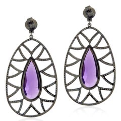 Ohrringe mit Amethyst-Diamant- Bora