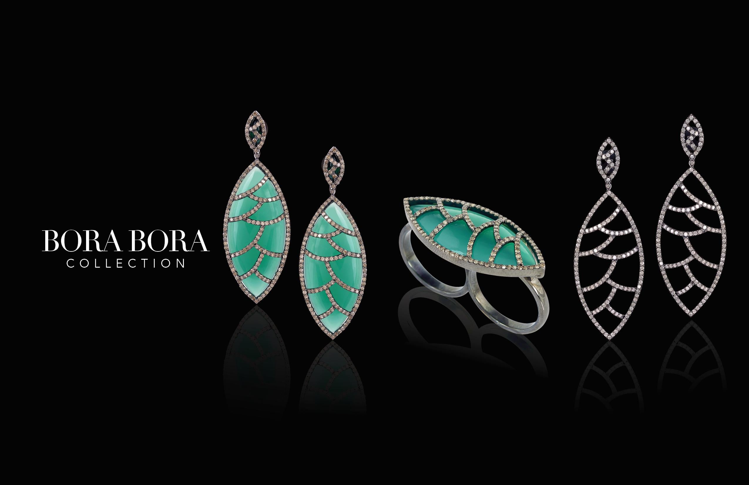 Marquise Cut Champagne Diamond Meghna Jewels Bora Bora Earrings  For Sale