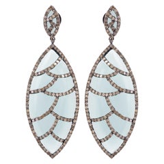 White Onyx Marquise Diamond Earrings