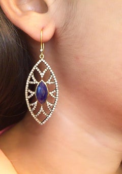 Lapis Diamond Marquise Meghna Jewels Earrings