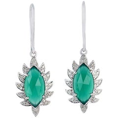Pendientes Meghna Jewels Marquesa Ónice Verde Diamante