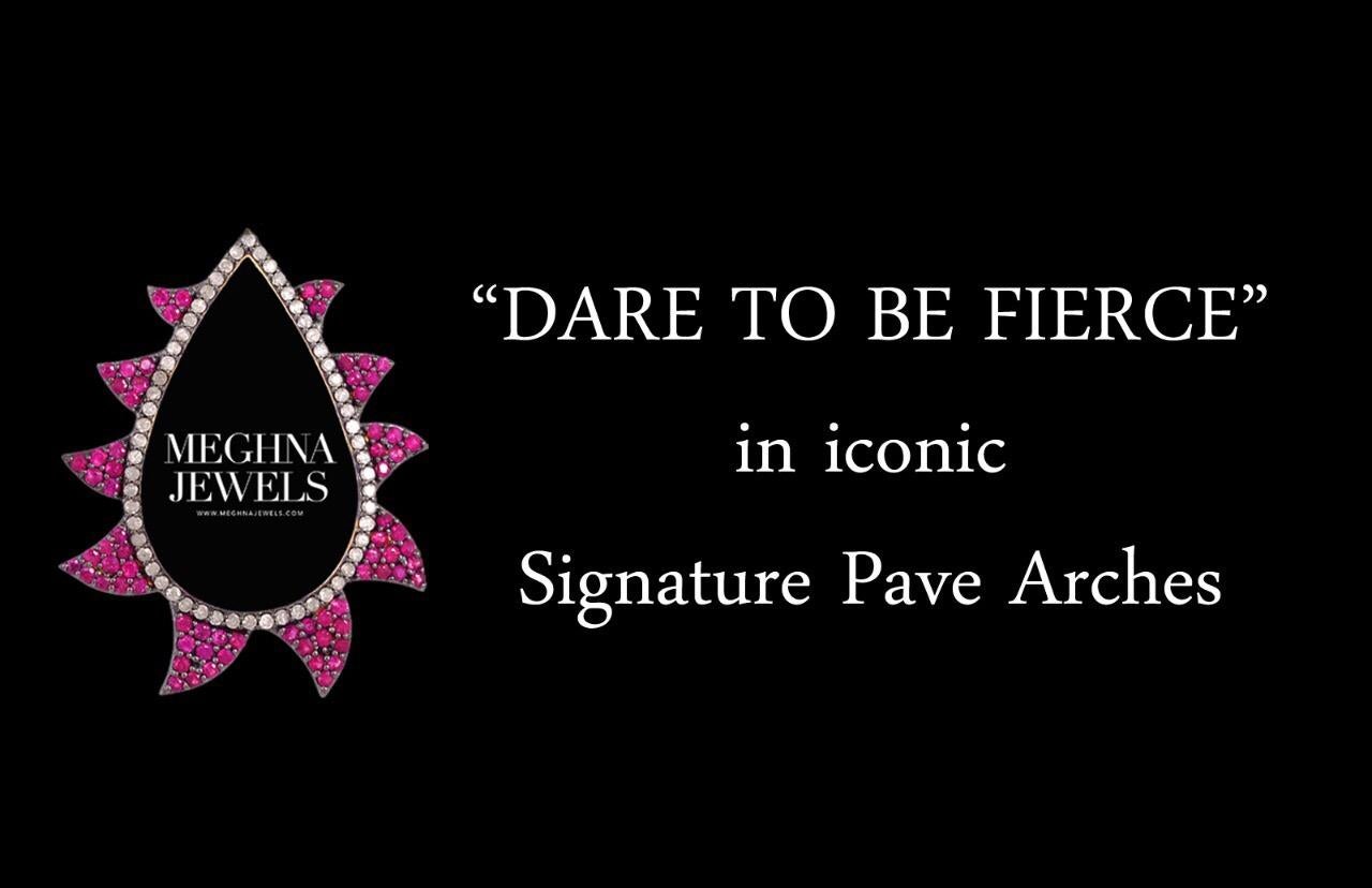 Donna Orecchini Marquise con diamante nero turchese Meghna Jewels in vendita