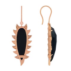 Black Onyx Diamond Meghna Jewels Claw Earrings