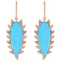Turquoise Diamond Meghna Jewels Claw Earrings