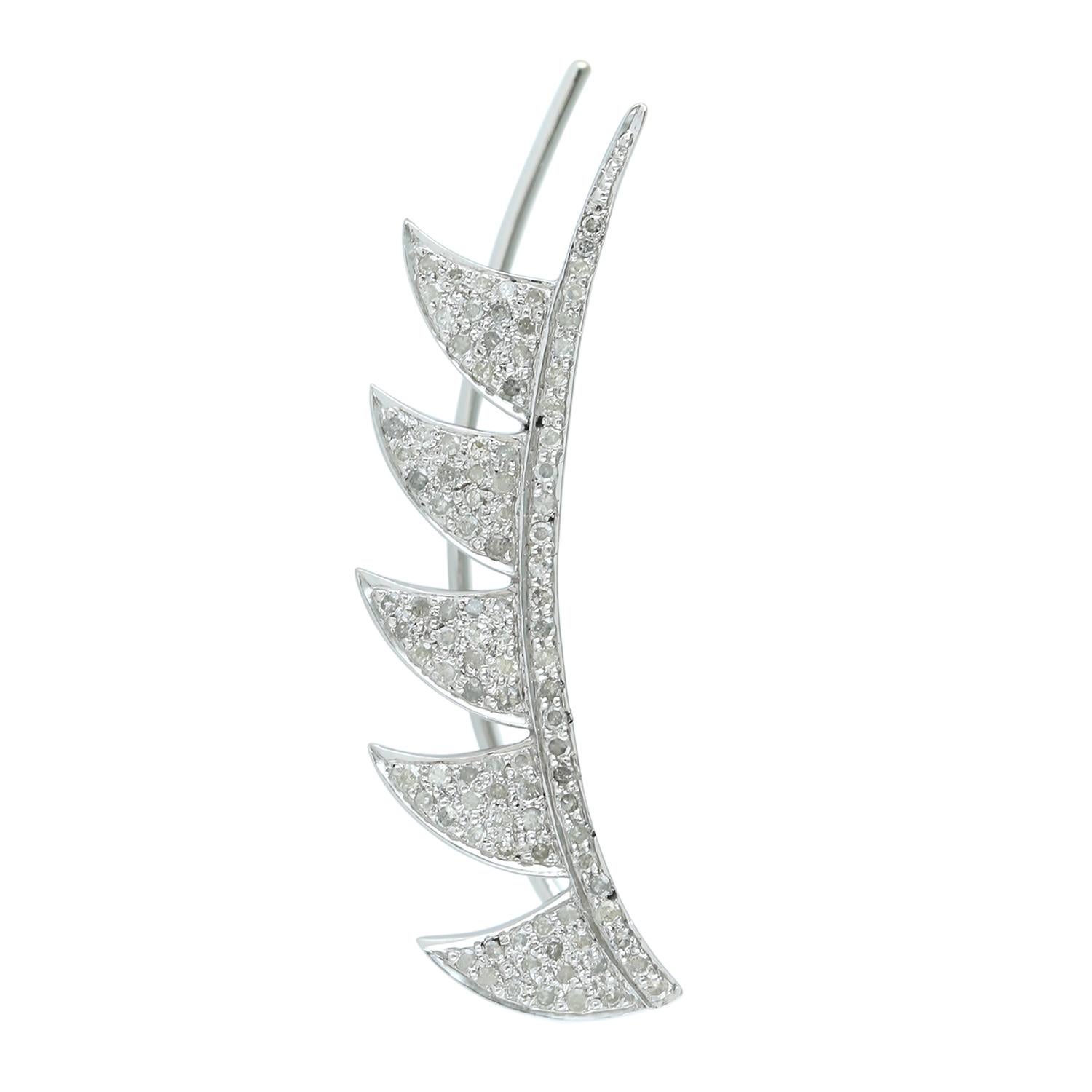 Meghna Jewels Claw Trepador de orejas de diamante negro Corte mixto en venta