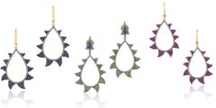 Blue Sapphire Diamonds Meghna Jewels Claw Earrings