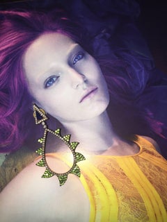Meghna Jewels Orecchini con diamanti e zaffiri blu a griffe
