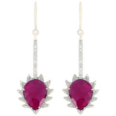 Claw Linear Ruby Diamond Meghna Jewels Earrings