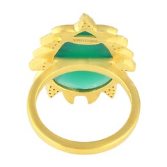 Meghna Jewels Claw Green Onyx Alt Diamond Ring