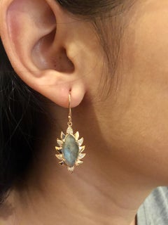 Black Onyx Diamond Meghna Jewels Marquise Earrings