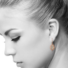 Claw Single Drop Blue Sapphire Marquise Diamonds Earrings