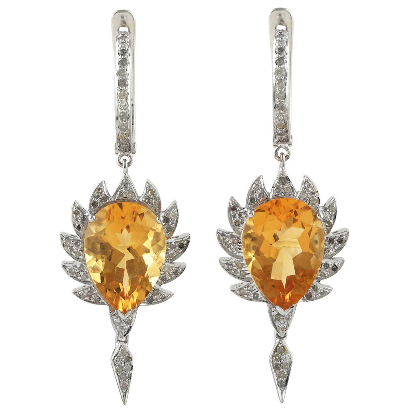 Citrine Diamond Meghna Jewels Earrings 