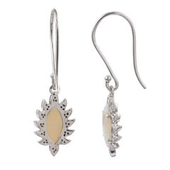 Ethiopian Opal Diamond Meghna Jewels Marquise Earrings