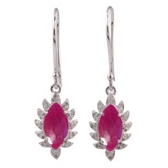 Ruby Diamond Meghna Jewels Marquise Claw Earrings