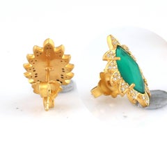 Blue Sapphire Diamond Meghna Jewels Marquise Stud Earrings