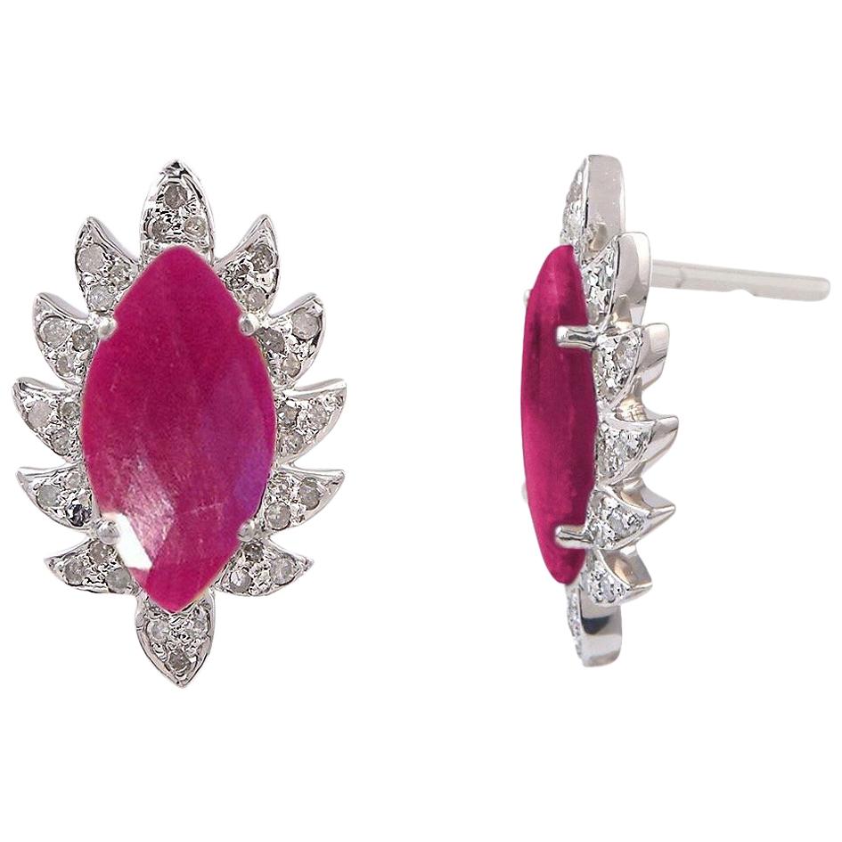 Ruby Diamond Meghna Jewels Stud Earrings 